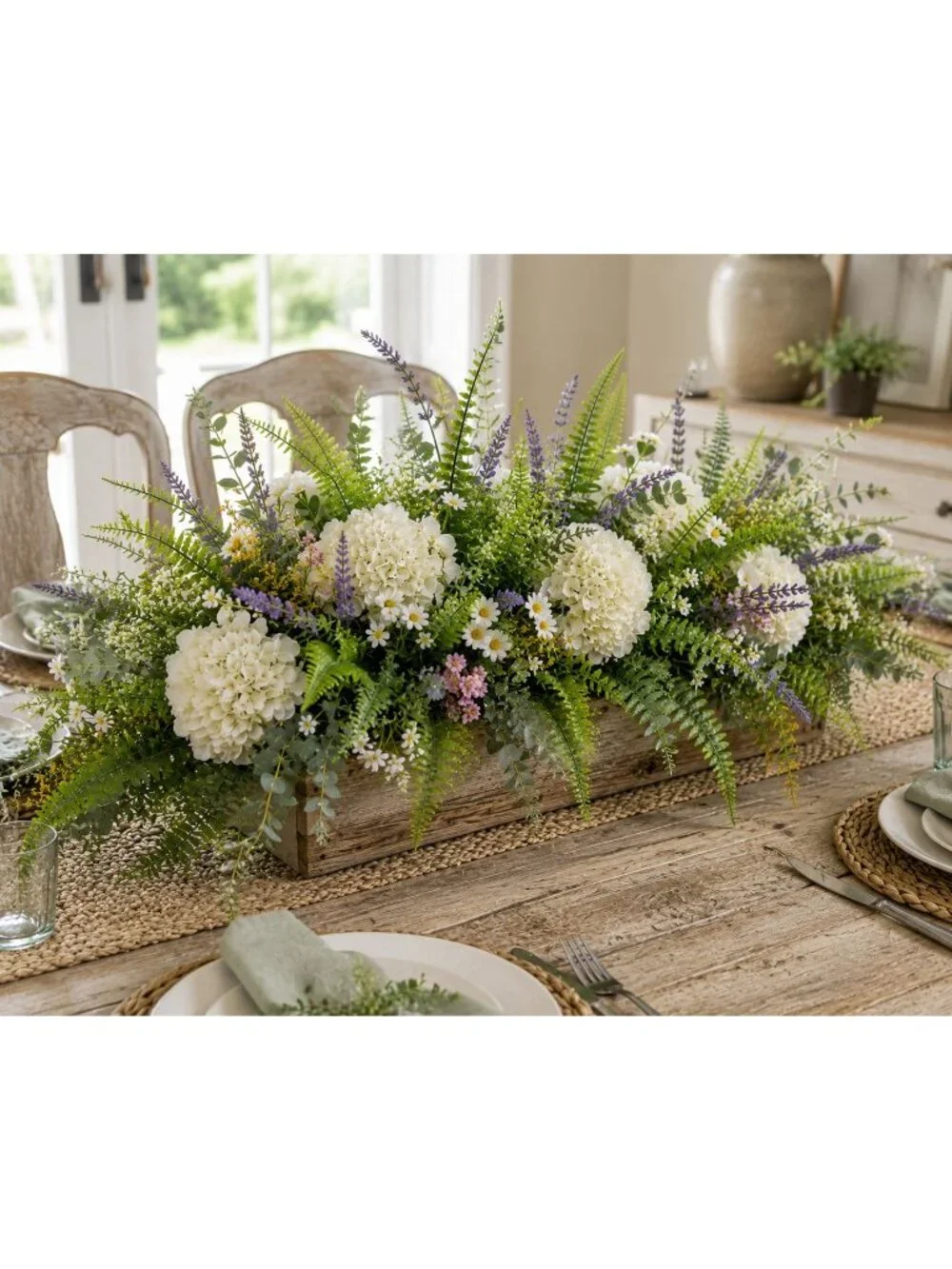 Artificial Boston Fern Picks Set of 10, 15 Inch Faux Fern Greenery, Floral Fille